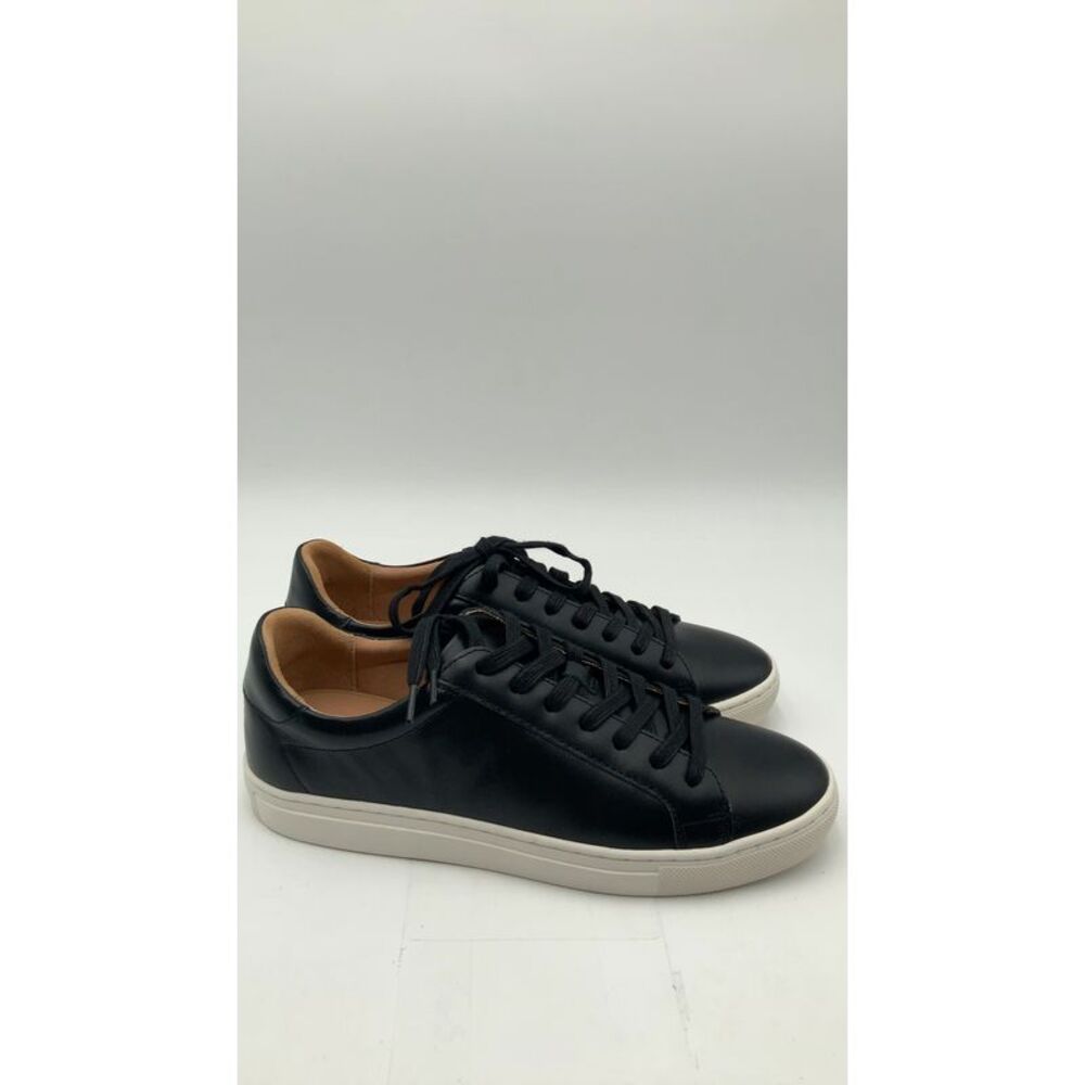 Quince Black Leather Low-Top Sneakers with White Soles - Picture 2 of 7